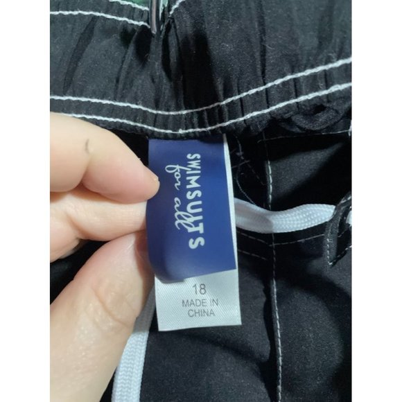 Swimsuits for all - Boys Black Board Shorts with Pink Floral Print - Size 18 - Picture 5 of 6